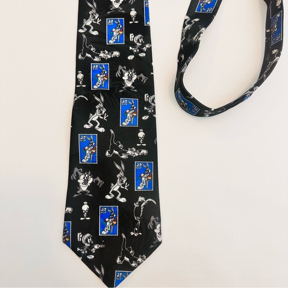 Vintage 1997 USPS Stamp + Looney Toons Collab Bugs Bunny Tie 1990’s